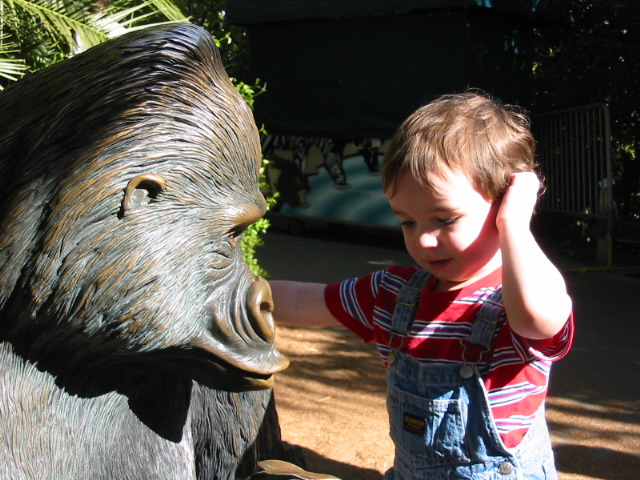 Ryan with gorilla statue