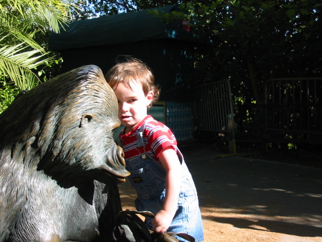 Ryan with gorilla statue