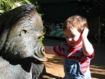 Ryan with gorilla statue